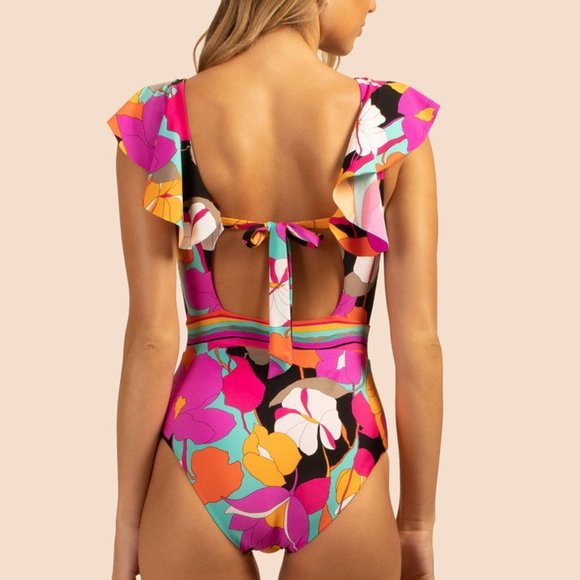 HOST PIC!🔆🌴TRINA TURK Gemini Ruffle Maillot🔆🌴 - Picture 4 of 6